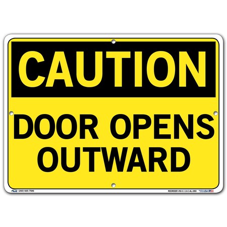 Vestil Aluminum Sign, 10-1/2" H, 14-1/2" W, Aluminum, Rectangle, English, SI-C-13-C-AL-080 SI-C-13-C-AL-080